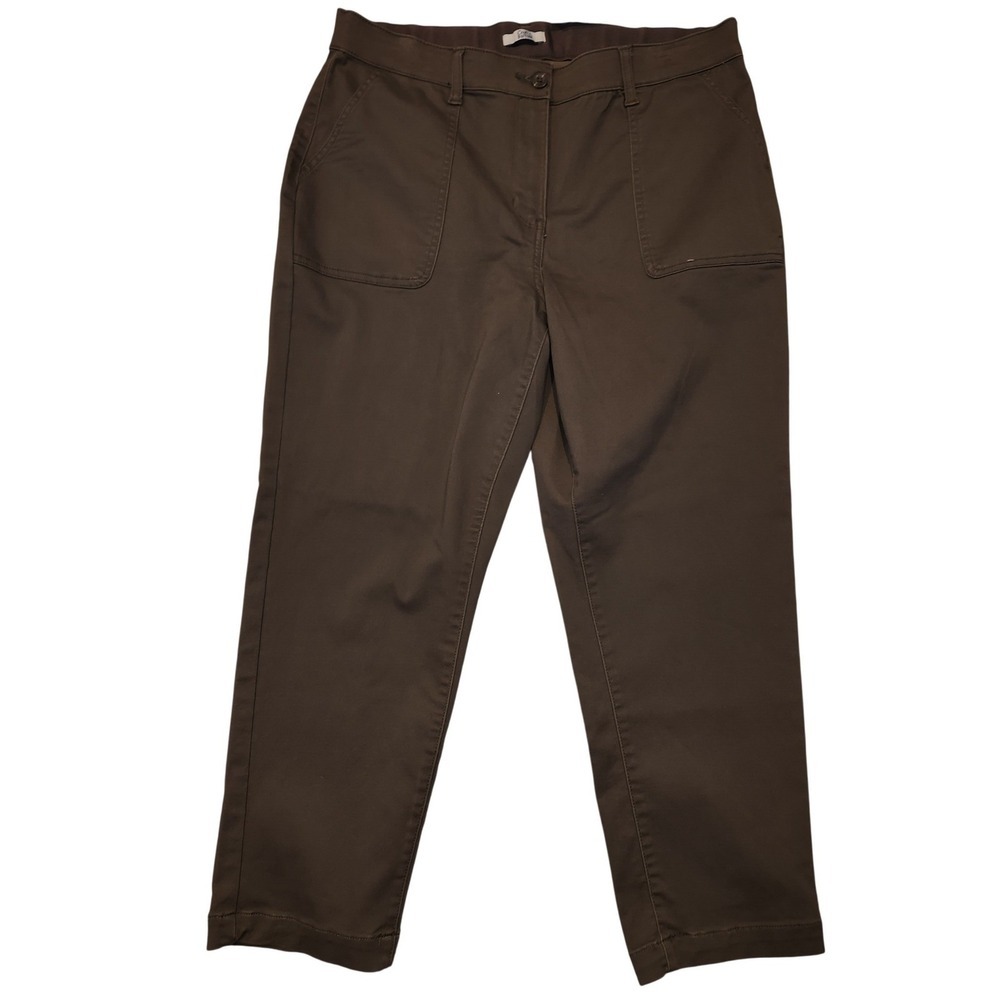 Croft & Barrow Womens Morel Brown Ankle Pants Size 16 WC23X003RS Utility Stretch